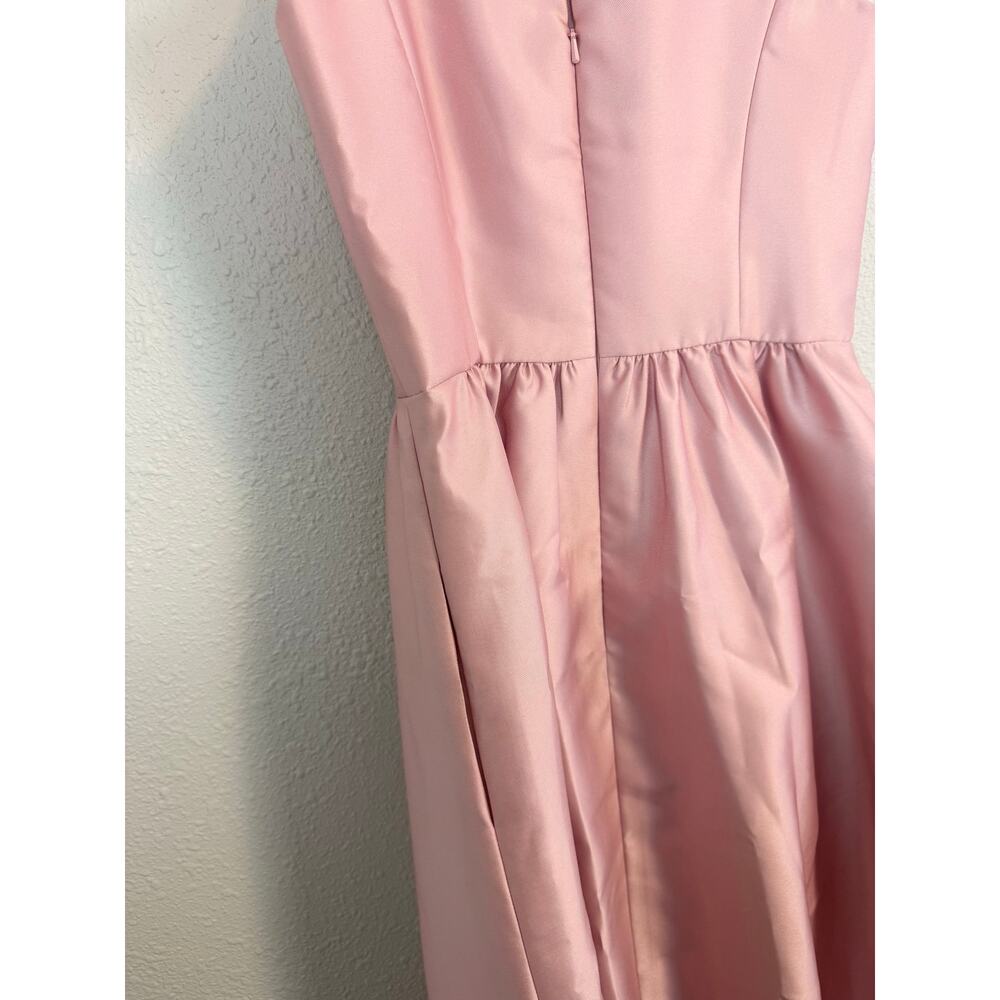 Alfred Sung D707 Rose Satin Maxi Dress Sleeveless Keyhole Back 4 - Picture 5 of 9